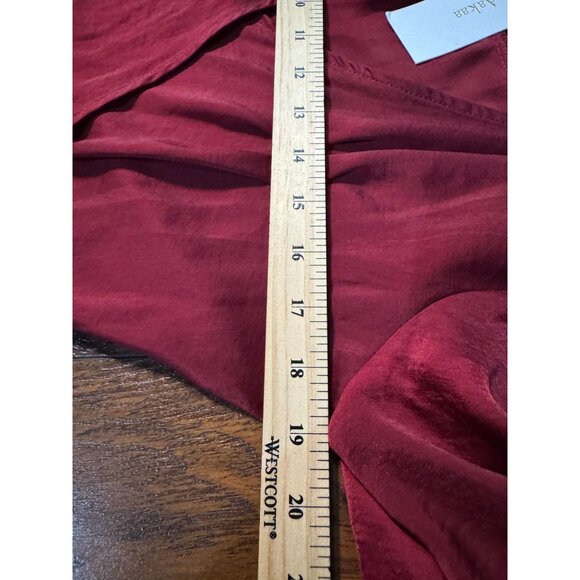 NEW Aakaa Burgundy Ruffle Wrap Maxi Holiday Dress M Long Gown Formal Evening - Picture 13 of 14